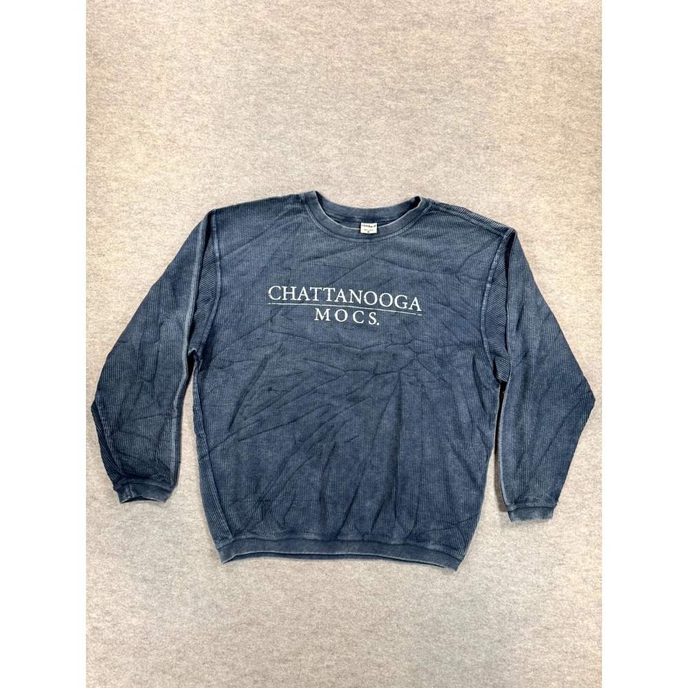Chicka-d Chattanooga Mocs Sweatshirt Womens Medium Black Ribbed Knit Crew Neck
